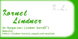 kornel lindner business card